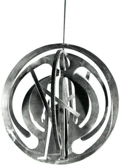 Skulptur mit dem Titel "Espace 3" von Ghezzi, Original-Kunstwerk, Metalle