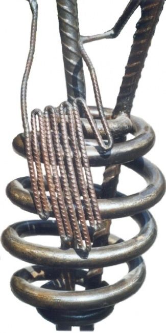 Sculpture titled "Couple-3détail" by Ghezzi, Original Artwork, Metals