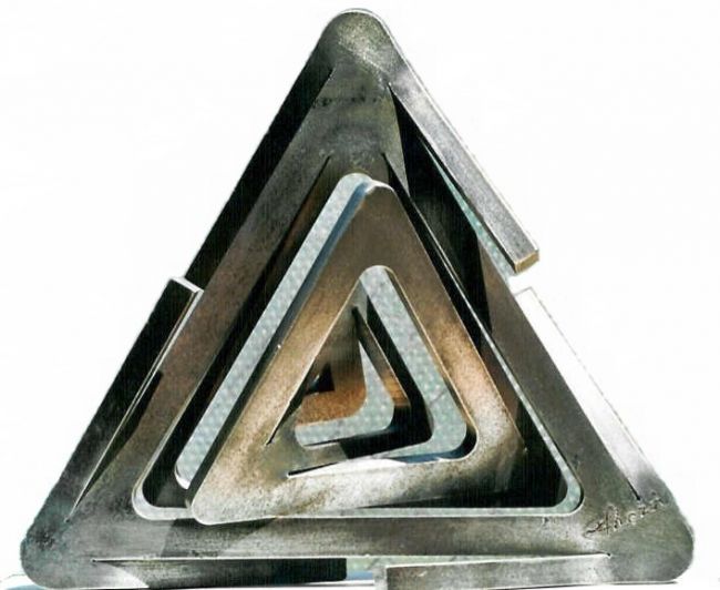 Skulptur mit dem Titel "Tre Piedi,2" von Ghezzi, Original-Kunstwerk, Metalle