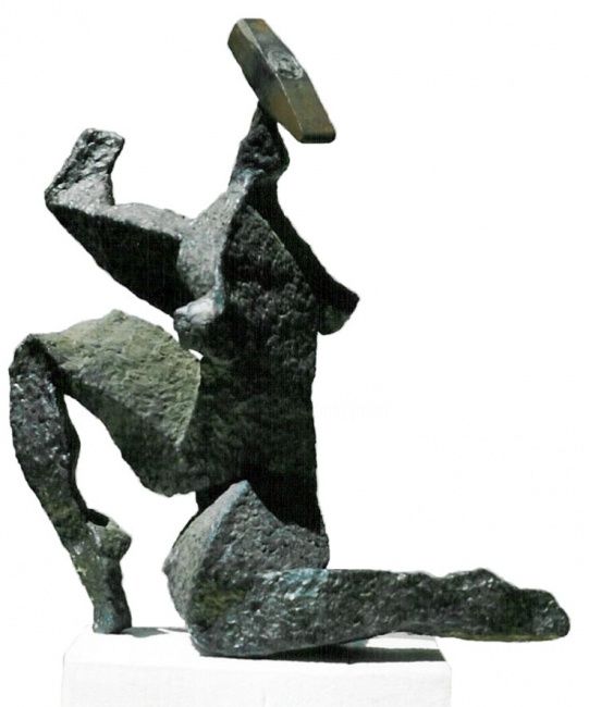 Sculpture titled "Martello-1" by Ghezzi, Original Artwork, Metals