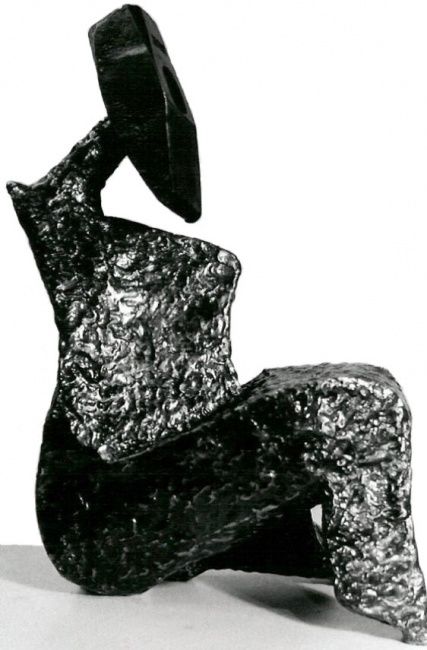 Sculpture titled "Seduta" by Ghezzi, Original Artwork, Metals