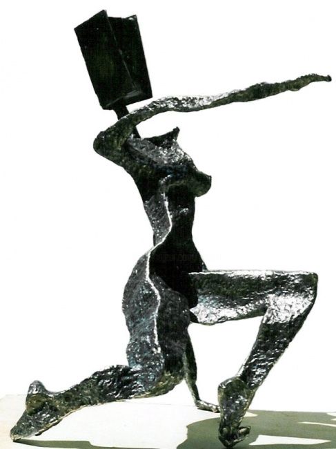 Sculpture titled "Libro-3" by Ghezzi, Original Artwork, Metals