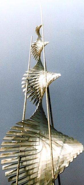 Skulptur mit dem Titel "Horus EGYPTE" von Ghezzi, Original-Kunstwerk, Edelstahl