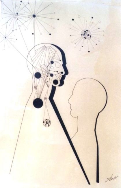 Drawing titled "Vision" by Ghezzi, Original Artwork, Other