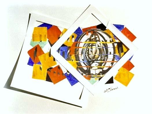 Collages intitulée "Mobile" par Ghezzi, Œuvre d'art originale,