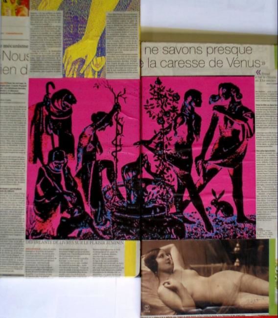 Collages intitulée "Caresse de Vénus" par Ghezzi, Œuvre d'art originale