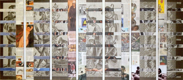 Collages intitolato "NOIR" da Ghezzi, Opera d'arte originale