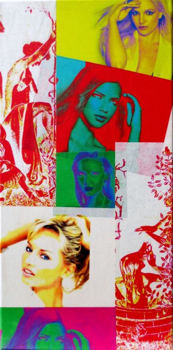 Collages titled "8 Adriana Cernanova" by Ghezzi, Original Artwork, Paper