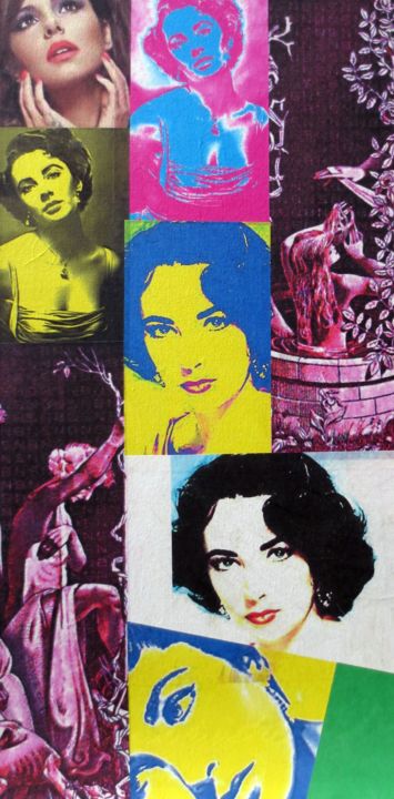 Digitale Kunst getiteld "Elizabeth-Taylor 14" door Ghezzi, Origineel Kunstwerk