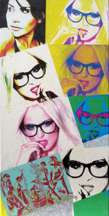 Collages titulada "Olivia-Wilde 17" por Ghezzi, Obra de arte original, Papel