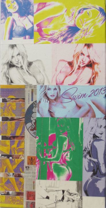 Collages titled "Victoria-Secret 48" by Ghezzi, Original Artwork, Paper