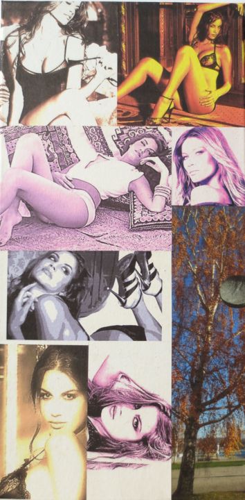 Collages getiteld "Francesca-Fioretti…" door Ghezzi, Origineel Kunstwerk, Papier