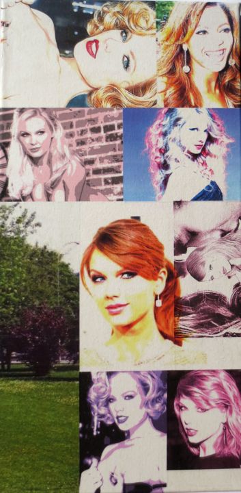 Collages titled "Taylor-Swift 87" by Ghezzi, Original Artwork, Paper