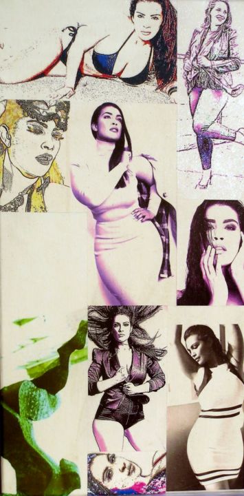Collages titled "Kristen Madison 129" by Ghezzi, Original Artwork