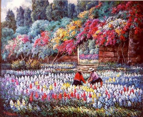 Pintura titulada "paisaje tarma perú" por Dino Ghirardo, Obra de arte original, Oleo
