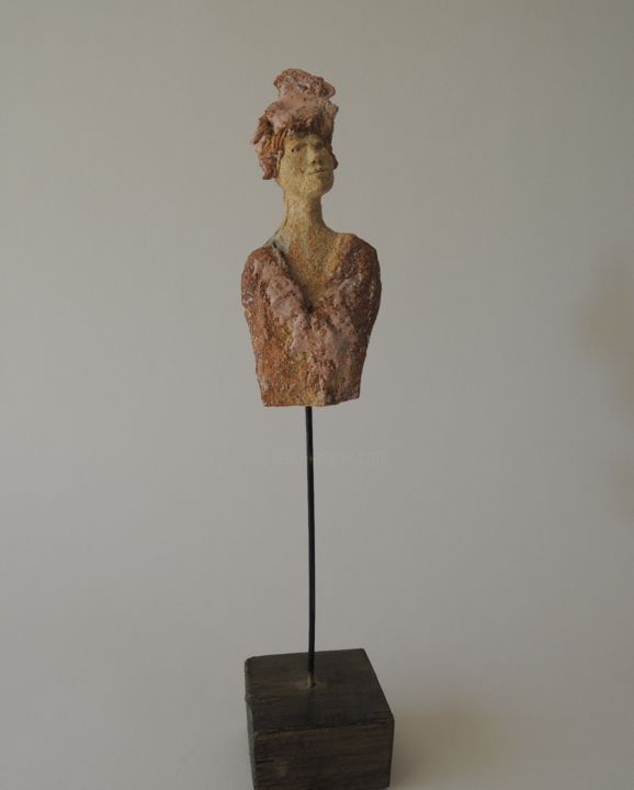 Sculpture titled ""Héliotrope"" by Ghislaine De Rougé, Original Artwork, Ceramics