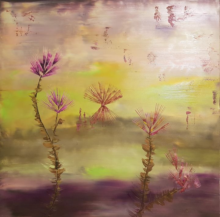 Peinture intitulée "Fleurs d'automne" par Ghislaine Laredina, Œuvre d'art originale