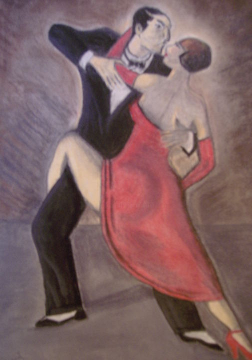 Painting titled "Tango" by Ghislaine Limbour, Original Artwork, Pastel