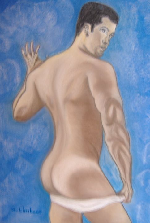 Peinture intitulée "Quel dos" par Ghislaine Limbour, Œuvre d'art originale, Pastel