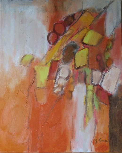 Painting titled "OCRE PASTEL" by Ghislaine Bredel, Original Artwork
