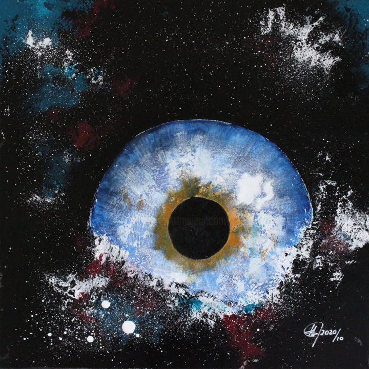 Peinture intitulée "L'Oeil du monde" par Ghislaine Gabet, Œuvre d'art originale, Acrylique