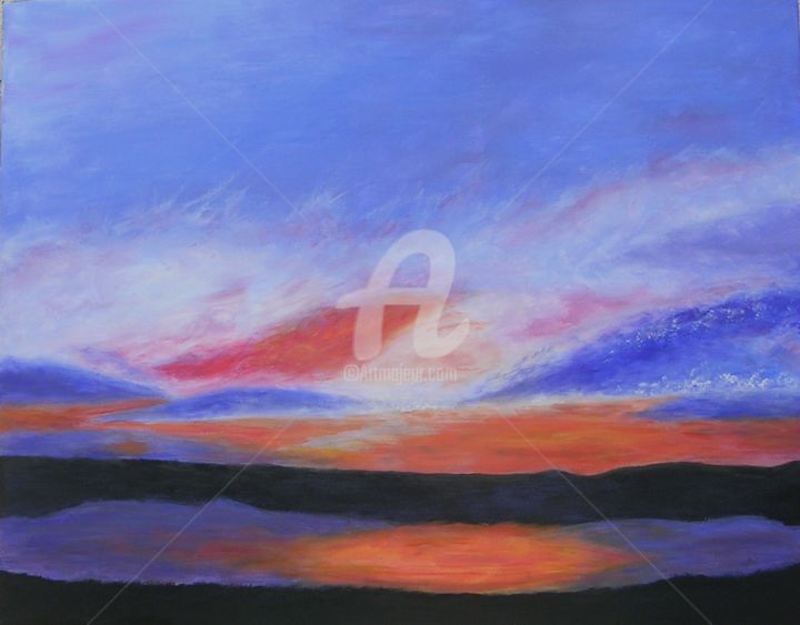 Malerei mit dem Titel "rêve en couleurs" von Ghislaine Phelut-Sanchez, Original-Kunstwerk, Acryl