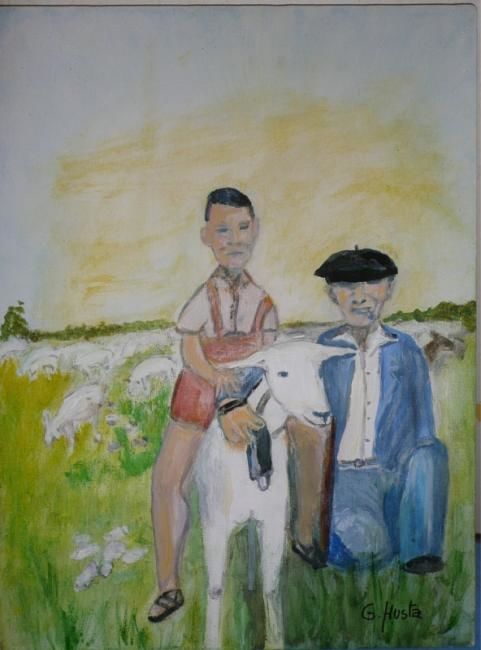 Painting titled "berger" by Gérard Husta, Original Artwork
