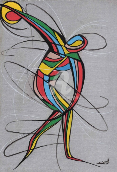 Pintura titulada "Sport graph 001" por Ghyslaine Leonelli, Obra de arte original, Acrílico