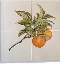 Pintura titulada "Branche orange" por Ghyslaine De Sevlian, Obra de arte original, Oleo
