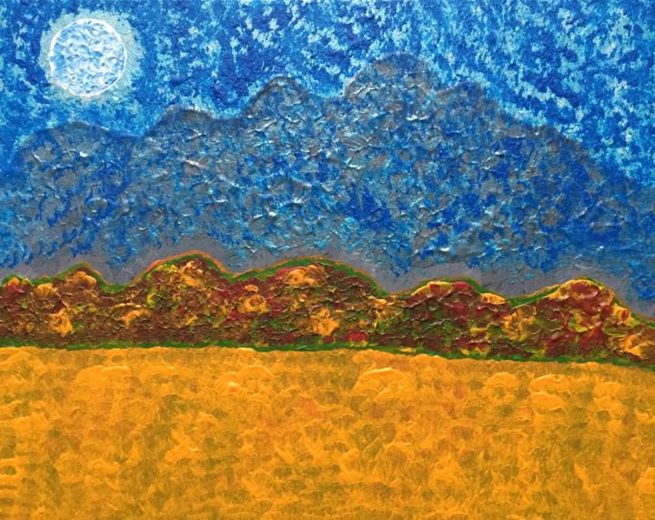 Pintura intitulada "Autumn night" por Giart, Obras de arte originais, Acrílico