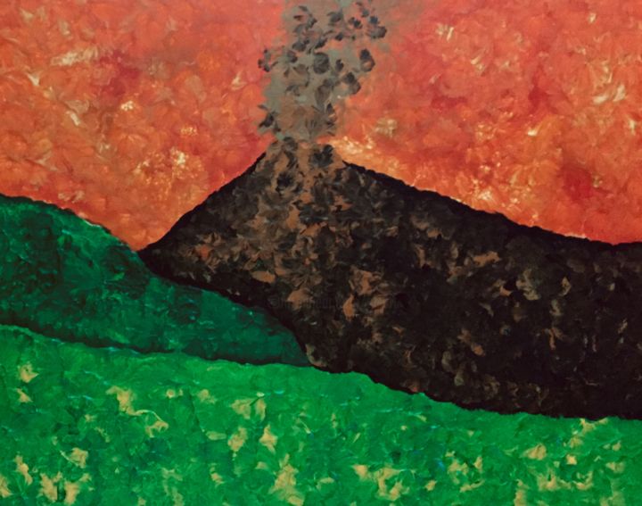 Painting titled "Volcanic eruption" by Giart, Original Artwork, Acrylic