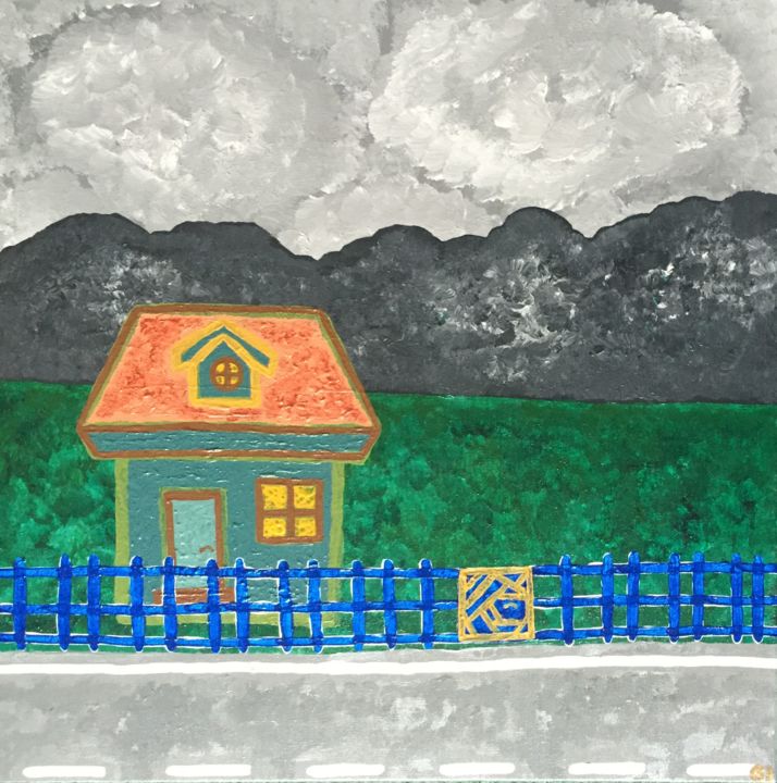 Painting titled "Before the Rain" by Giart, Original Artwork, Acrylic