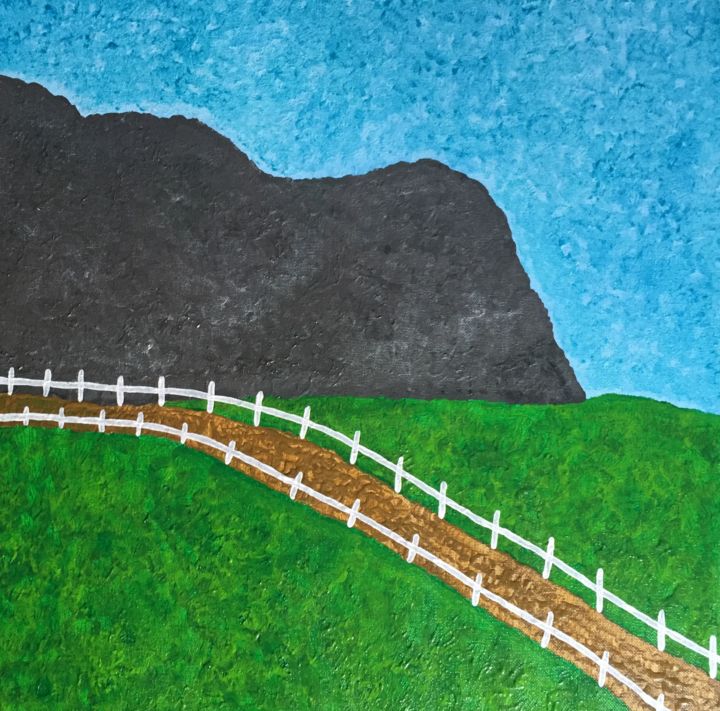 Pintura titulada "The road to the mou…" por Giart, Obra de arte original, Acrílico