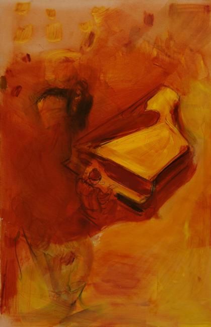 Painting titled "Pianista" by Gia Bugadze, Original Artwork