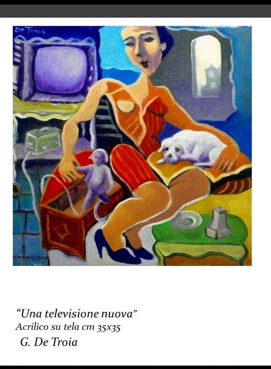 Peinture intitulée "Una Televisione Nuo…" par Giacomo De Troia, Œuvre d'art originale