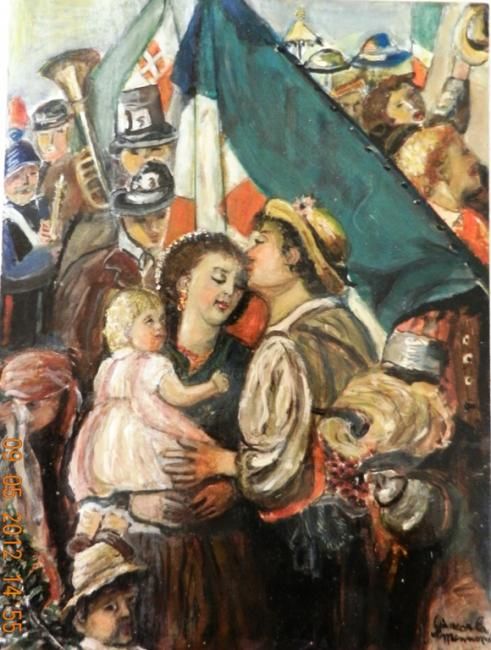 Painting titled "La partenza del Pat…" by Giancarla Macerata, Original Artwork