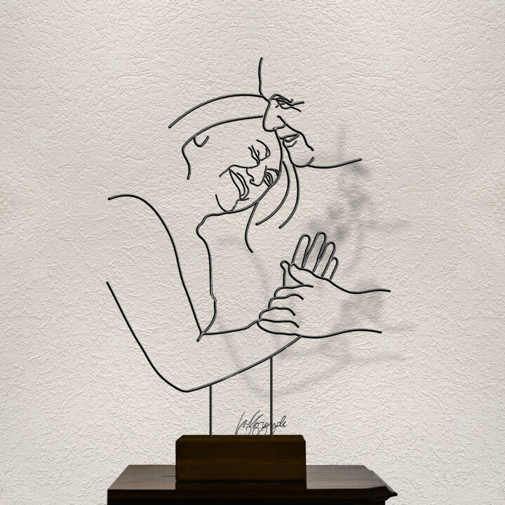 Sculpture titled "Serenità" by Giancarlo Morandi, Original Artwork, Wire