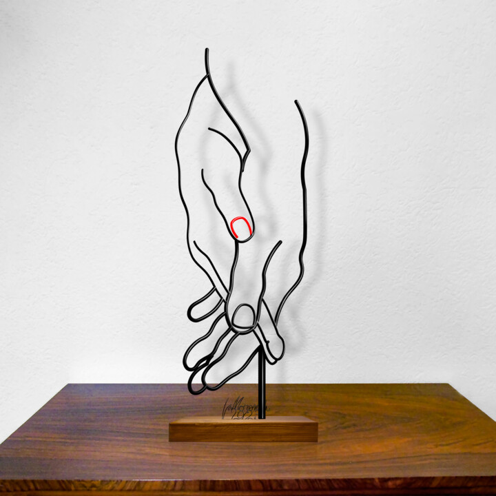 Sculpture titled "Mani 01" by Giancarlo Morandi, Original Artwork, Wire
