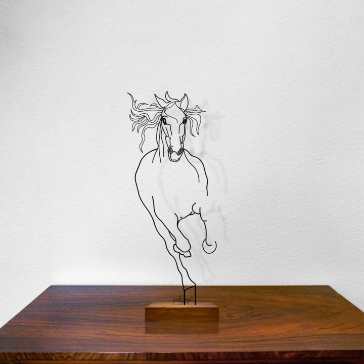Скульптура под названием "Purosangue" - Giancarlo Morandi, Подлинное произведение искусства, проволочный