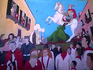 Painting titled "processione di san…" by Giancarlo Busacca, Original Artwork