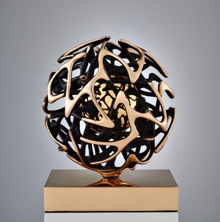 Escultura intitulada "Sfera Cabala" por Gianfranco Meggiato, Obras de arte originais, Bronze