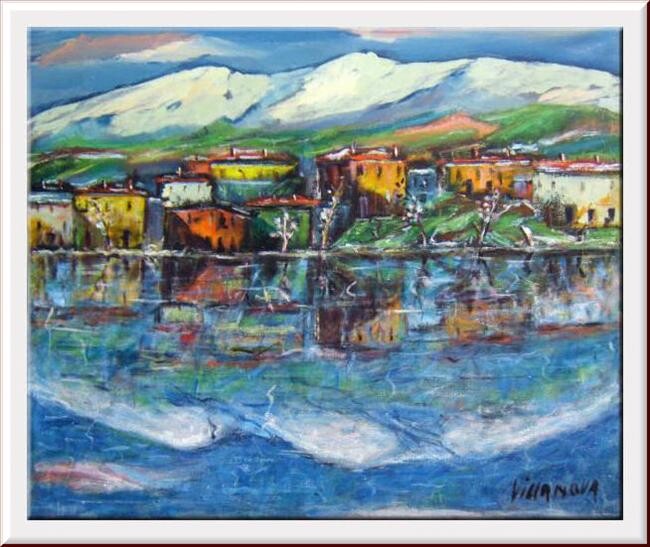 Pintura intitulada "Rispecchi sul lago" por Gianfranco Villanova, Obras de arte originais, Óleo
