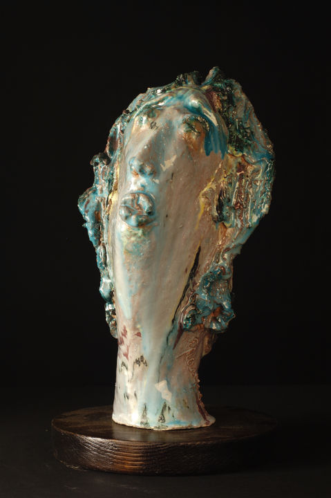 Sculpture titled "ninfea" by Giangenta, Original Artwork, Ceramics