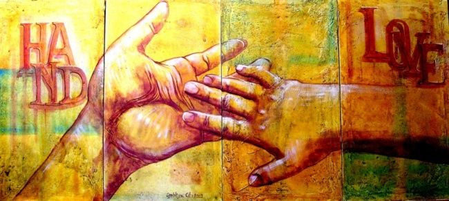 Peinture intitulée "Hand Love" par Gianluca Citi, Œuvre d'art originale
