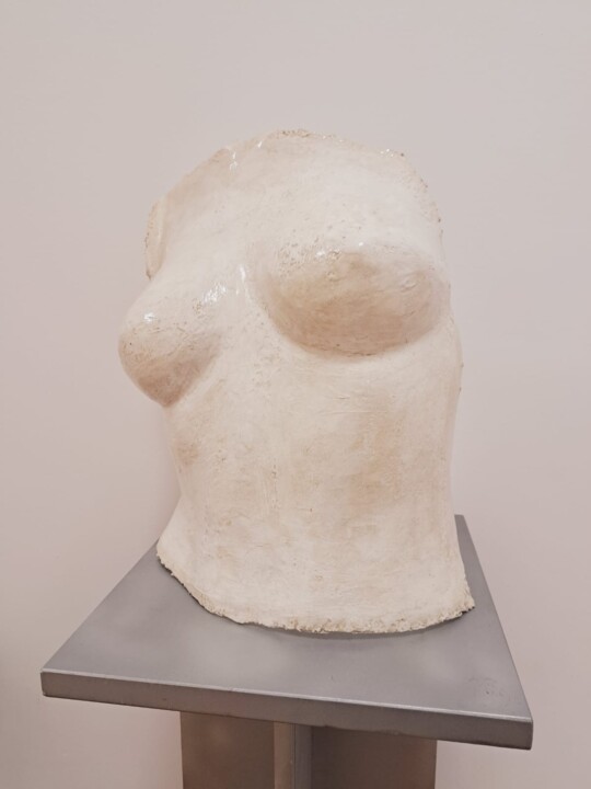Skulptur mit dem Titel "Corazza" von Gianluigi Golfetto, Original-Kunstwerk, Gips