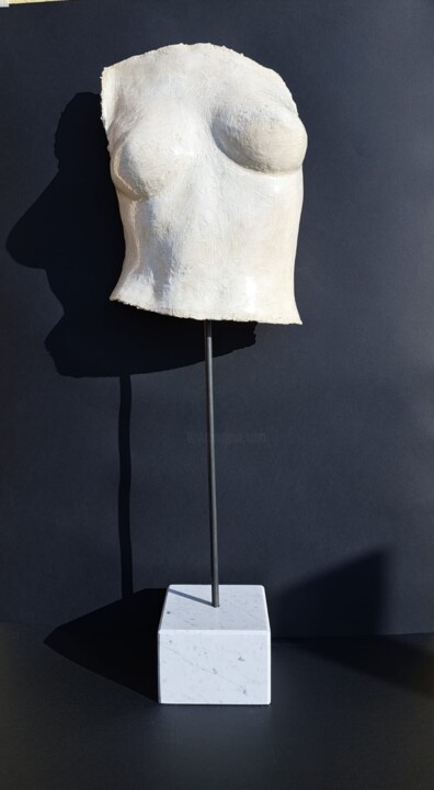 Скульптура под названием "Scultura : busto" - Gianluigi Golfetto, Подлинное произведение искусства, Гипс