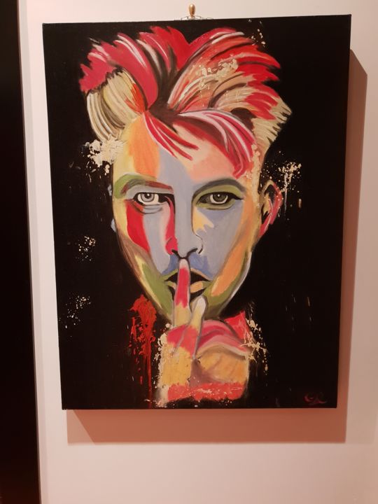 绘画 标题为“David Bowie” 由Gianni Cuscianna, 原创艺术品, 油