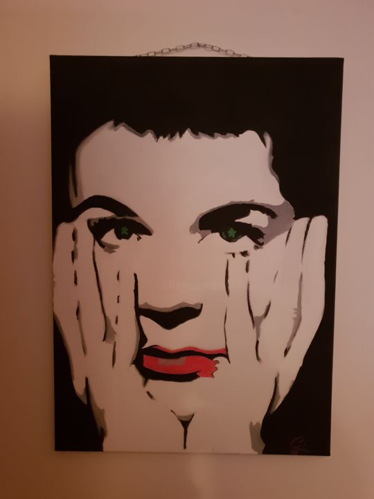 Painting titled "Brian Molko" by Gianni Cuscianna, Original Artwork, Oil