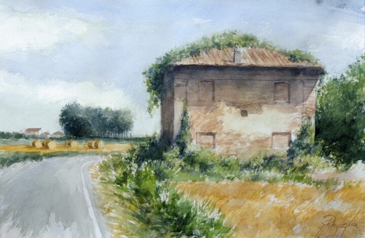 Painting titled "Estate" by Gianni Pedrazzi, Original Artwork, Watercolor