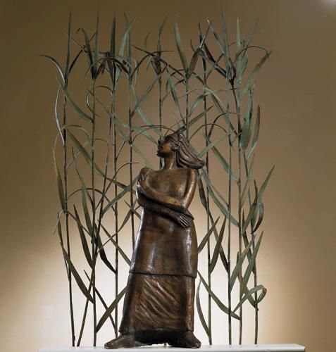 Sculpture titled "RAGAZZA NEL CANNETO" by Marcello Giannozzi, Original Artwork